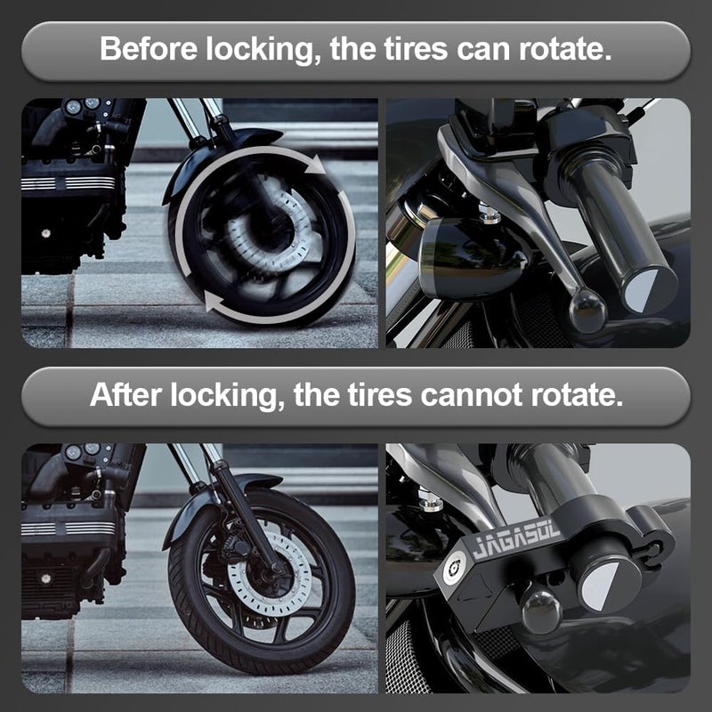JAGASOL Motorcycle Lock 'Combo Anti Theft Lock' for Motorbike, Scooters, ATV & Dirt Bike - Image 5